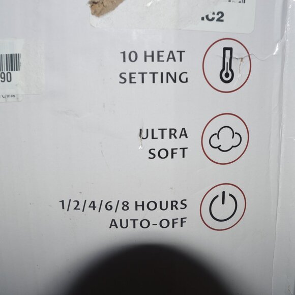 New dual remote heated blanket Queen 84x90 ultra soft 10 heat settings - Picture 2 of 3